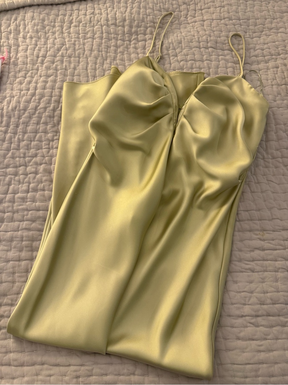 Satin lime green formal Zara dress!